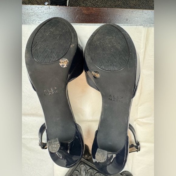 Alex Marie Navy Patent Leather 4 inch Heels - Picture 10 of 12